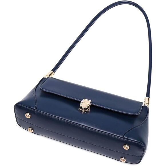 Women Dark Blue Imported Vintage Retro Classic Cute Hobo Tote Mini Clutch Bags - Picture 4 of 4